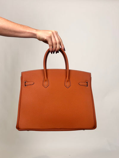 B35cm Togo Leather Bag Tan