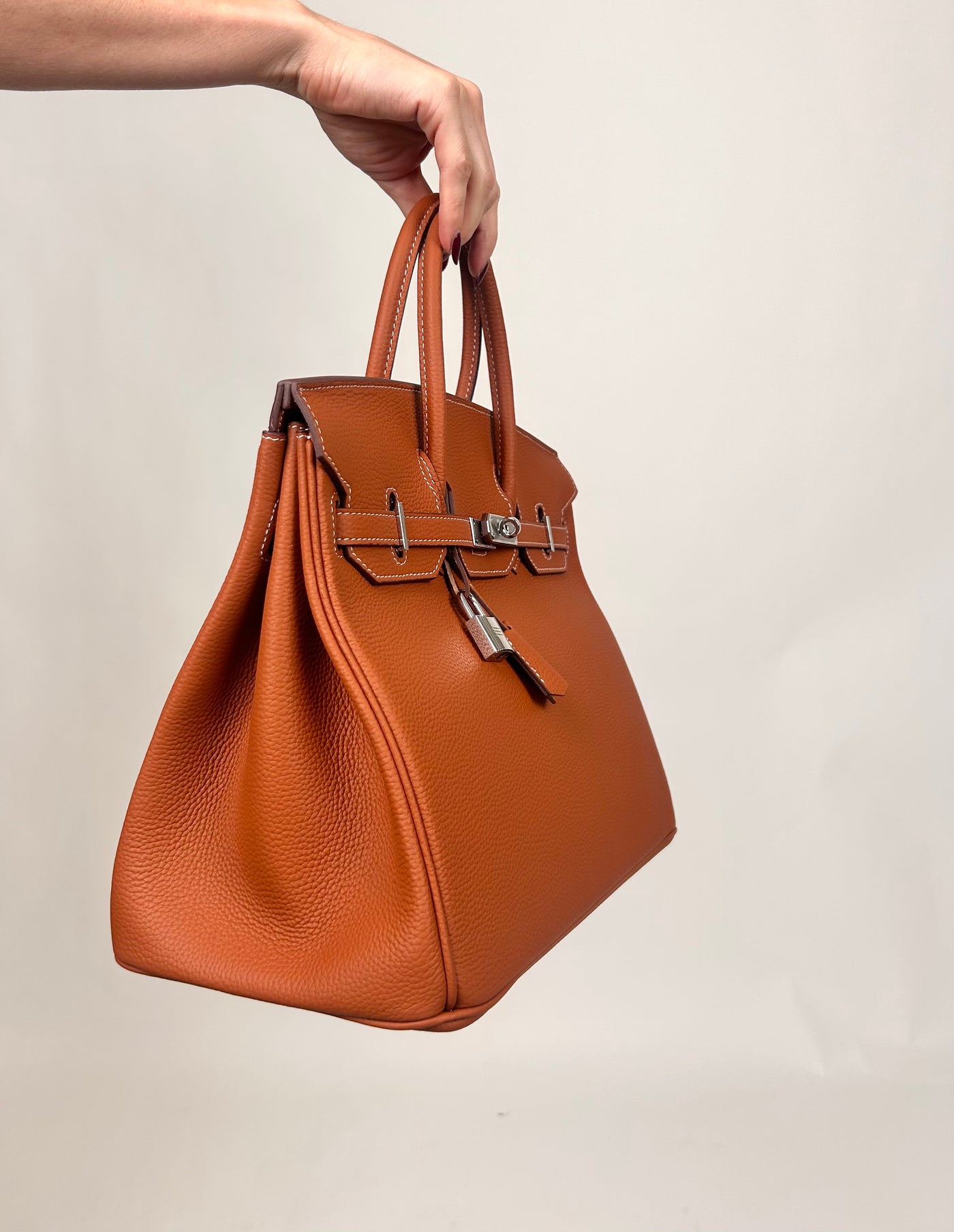 B35cm Togo Leather Bag Tan