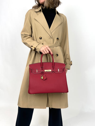 B35cm Togo Leather Bag Red
