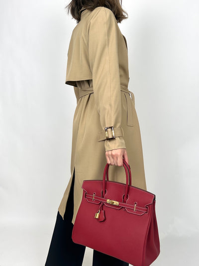 B35cm Togo Leather Bag Red