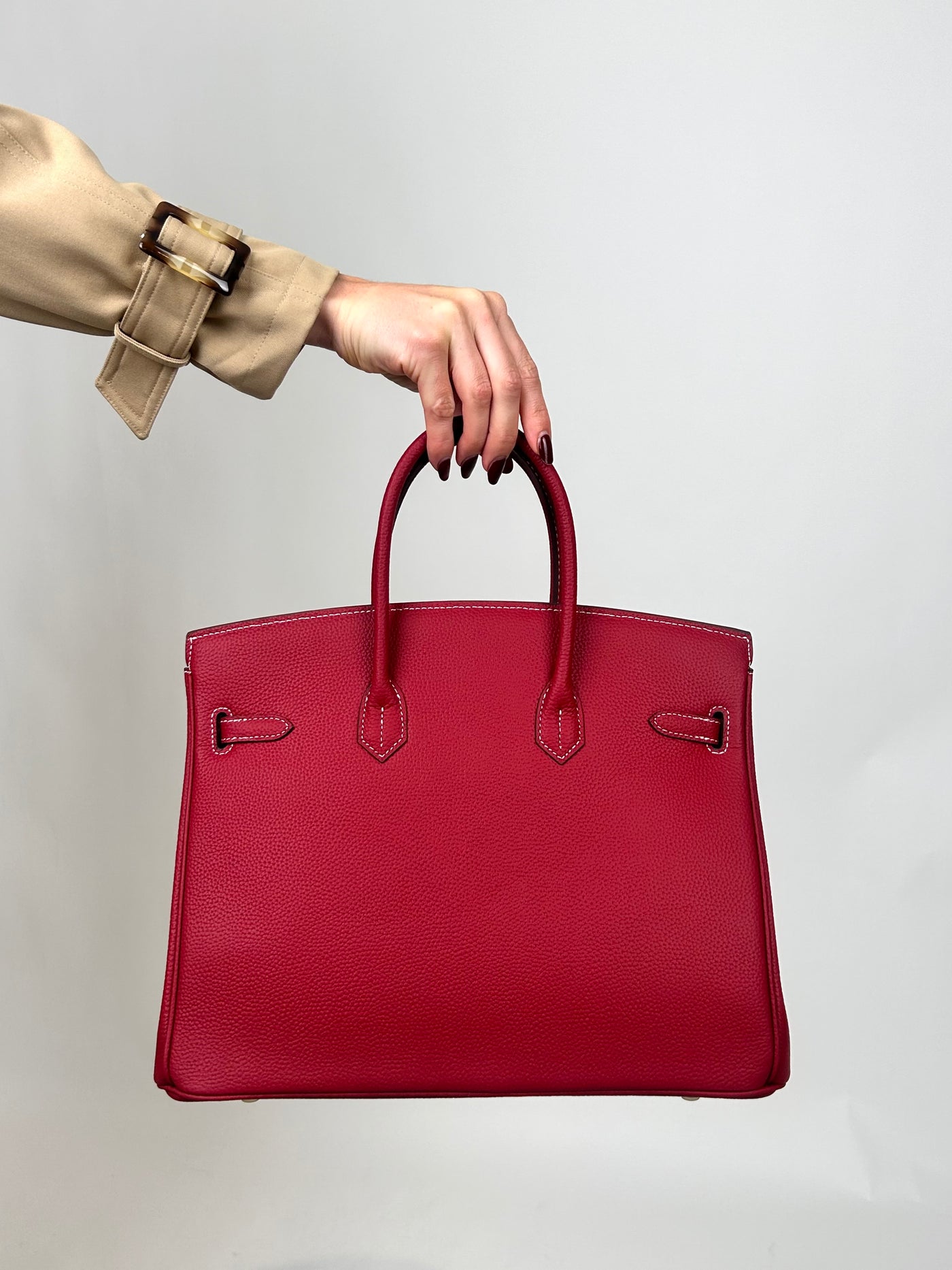 B35cm Togo Leather Bag Red