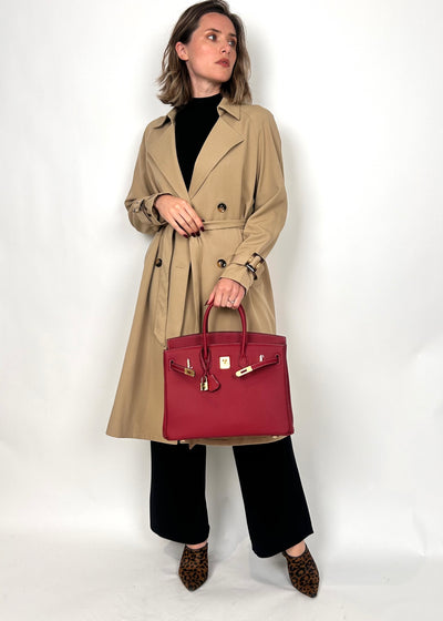 B35cm Togo Leather Bag Red