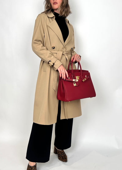 B35cm Togo Leather Bag Red