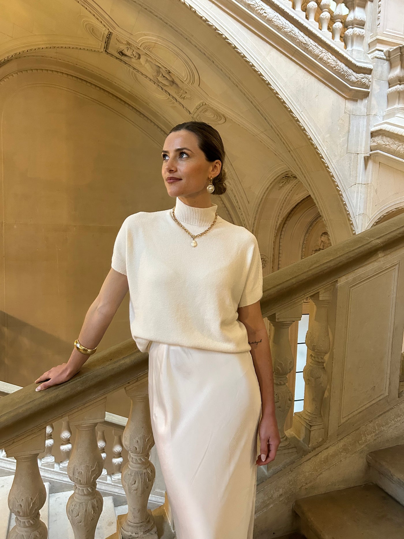 Maxi Satin Skirt White