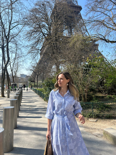 Hayley Cotton Dress Blue