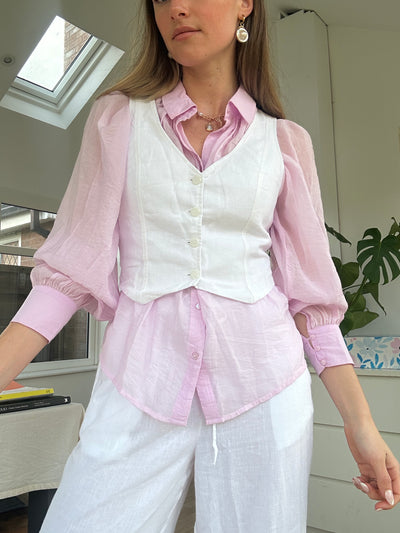 Sheer Blouse Pink