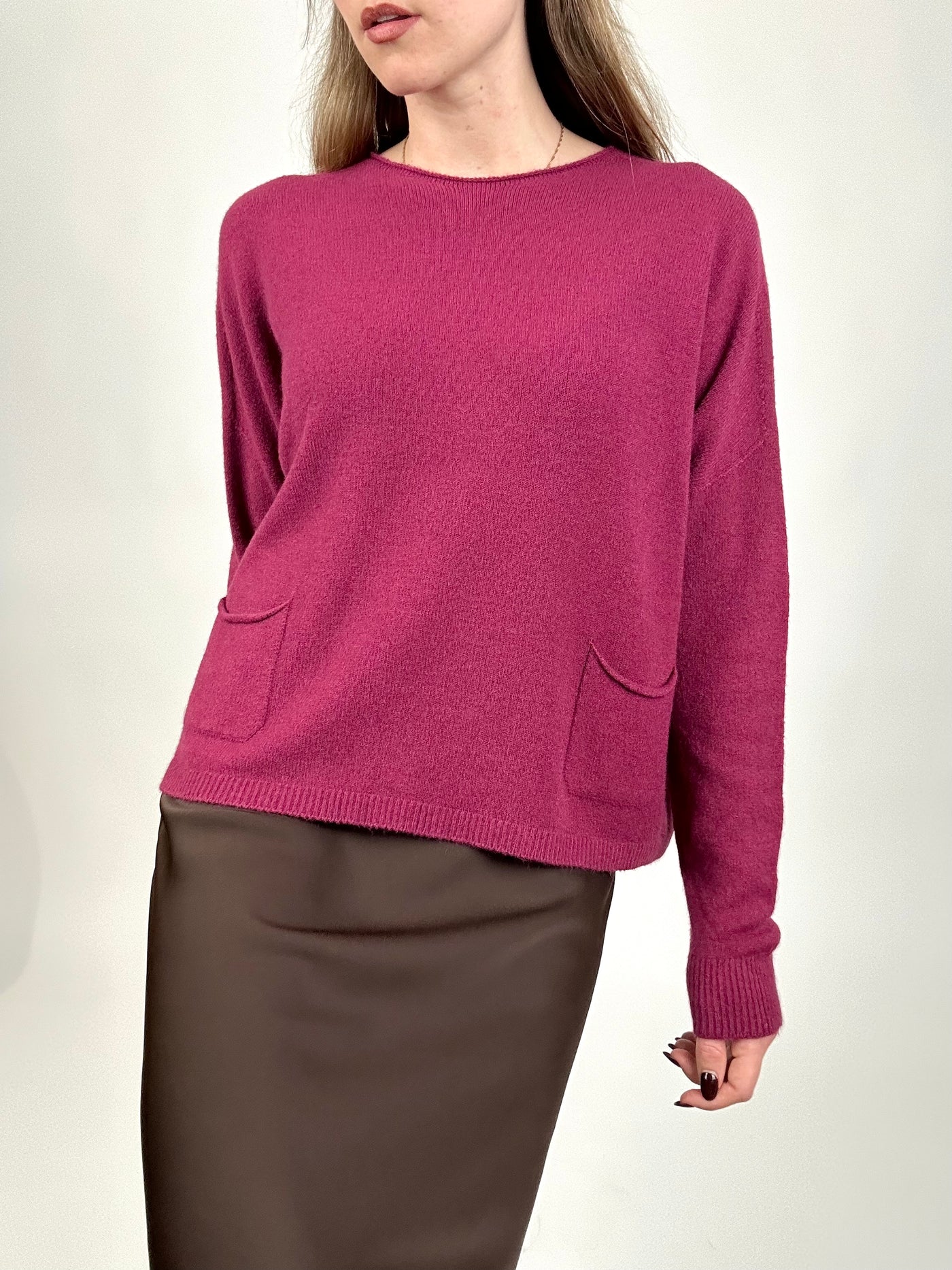 Pocket Front Jumper Claret