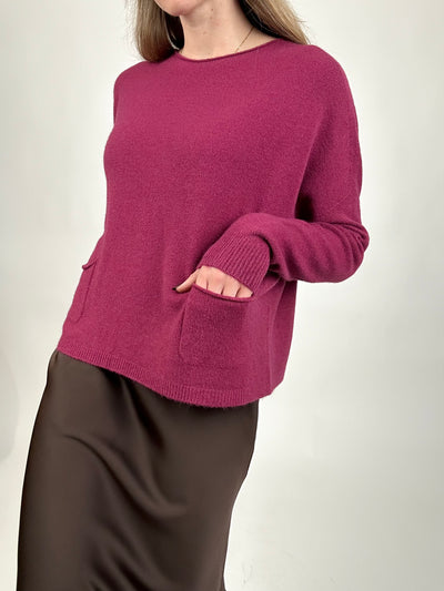 Pocket Front Jumper Claret