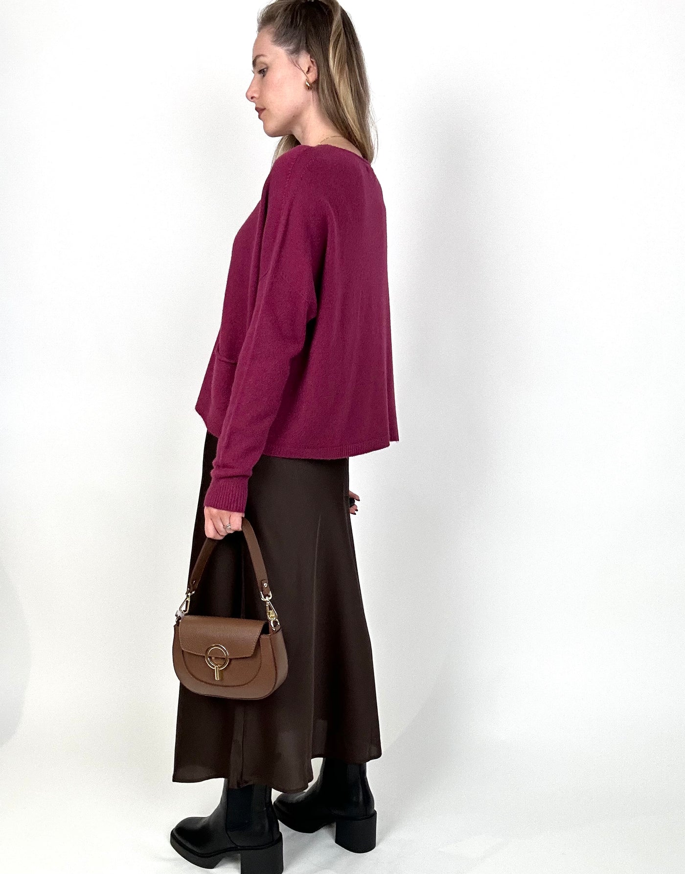 Pocket Front Jumper Claret