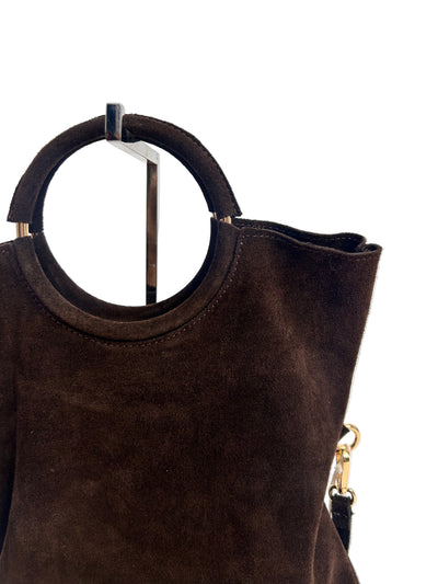 Gold Ring Suede Bag