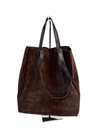 Genuine Suede Shopper Bag Brown
