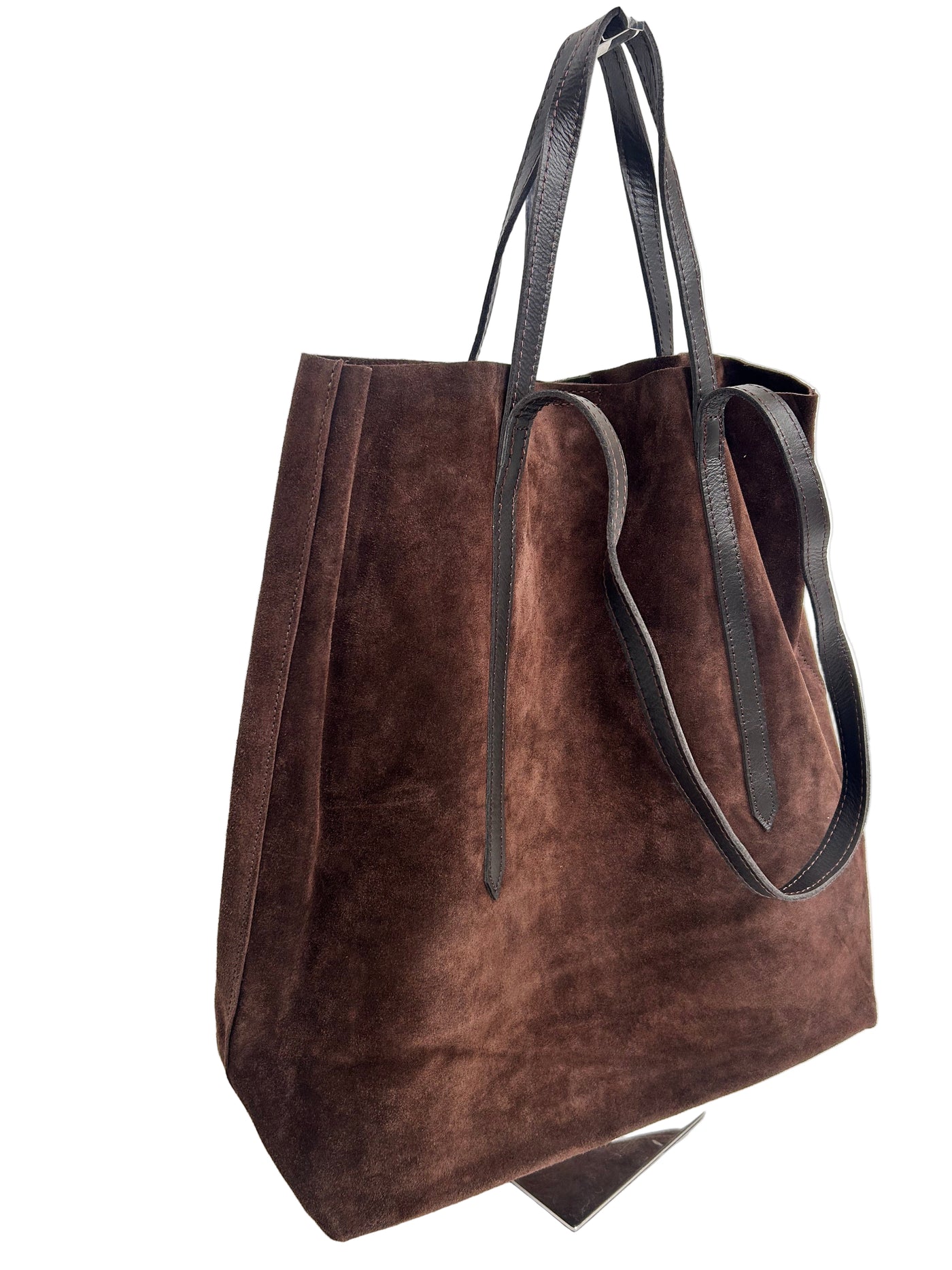 Genuine Suede Shopper Bag Brown