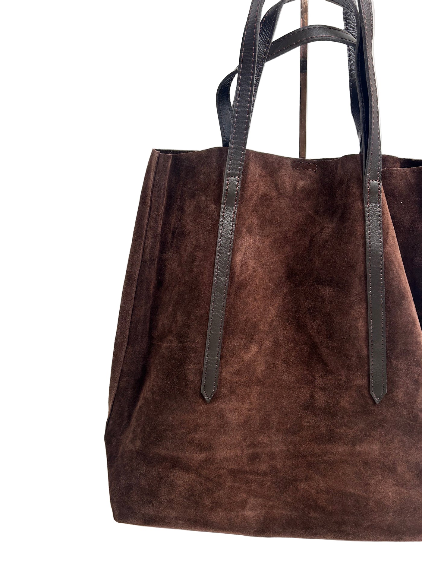 Genuine Suede Shopper Bag Brown