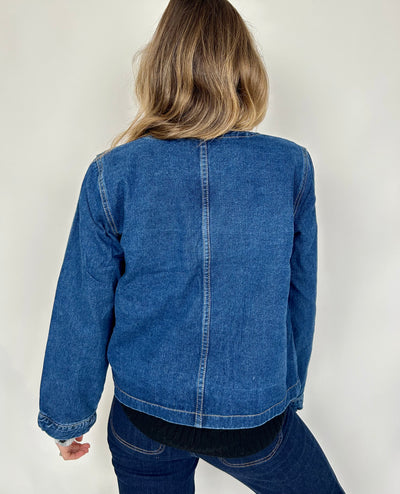 Plait Detail Denim Jacket