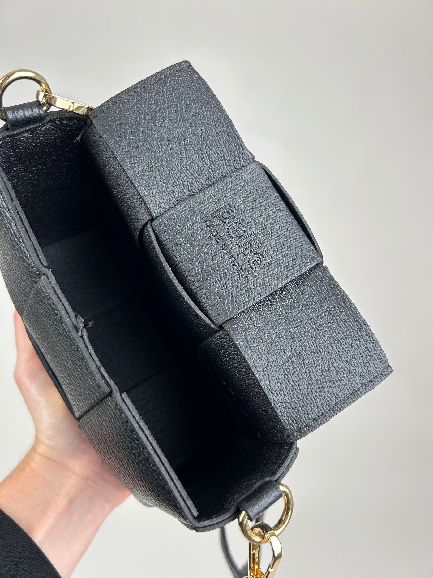Woven Leather Bag Black
