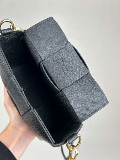 Woven Leather Bag Black