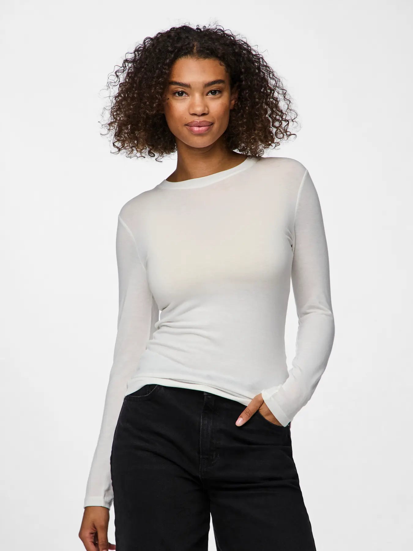 Maria Long Sleeve Tee White