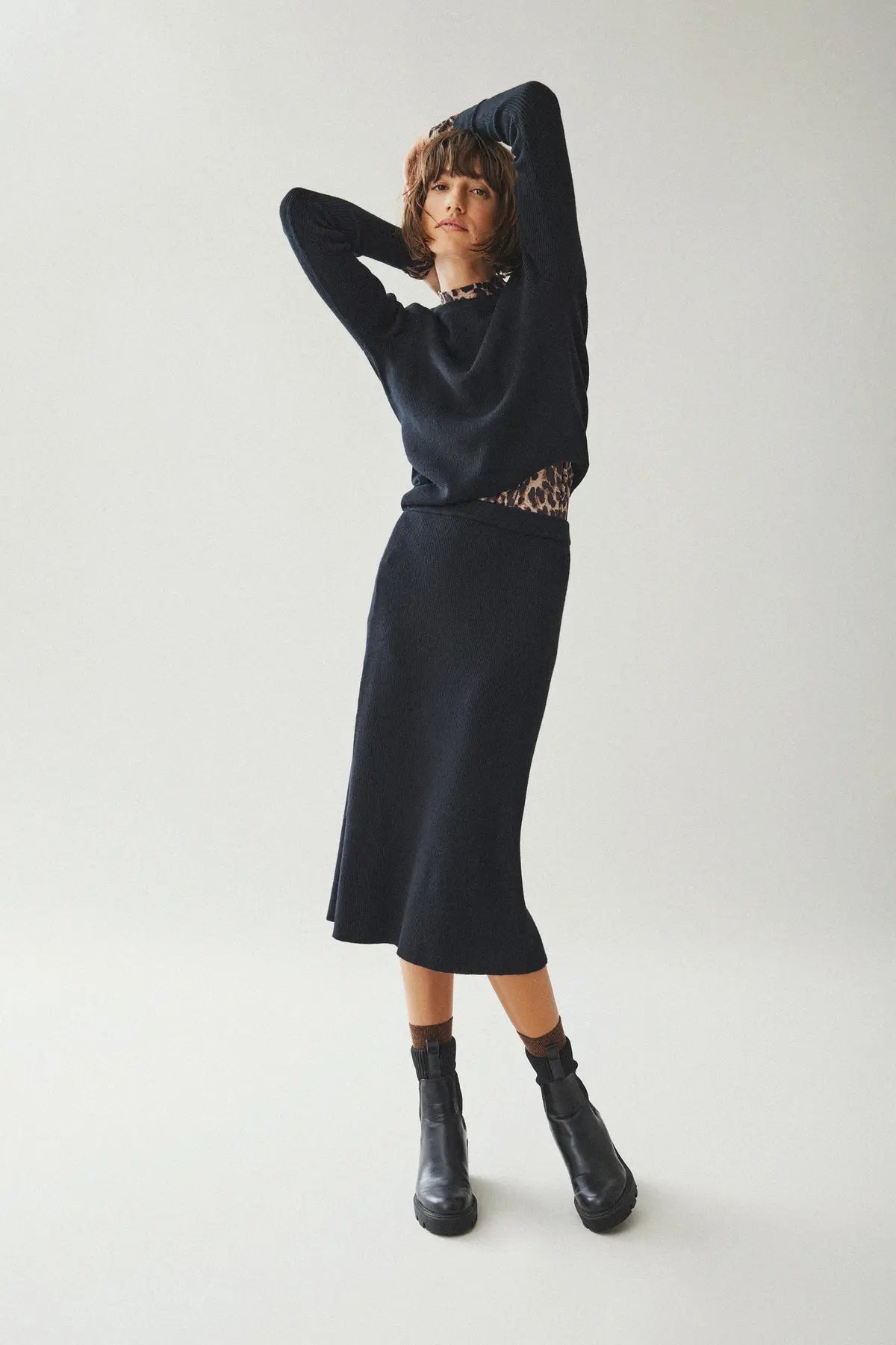 Kate Knitted Skirt Black