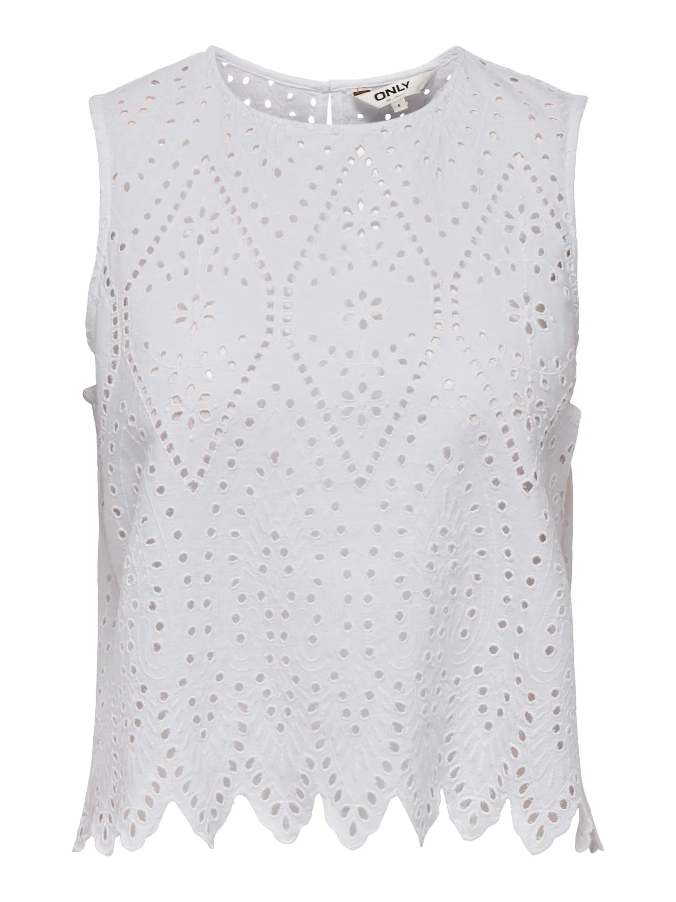 Broiderie Anglaise Top White