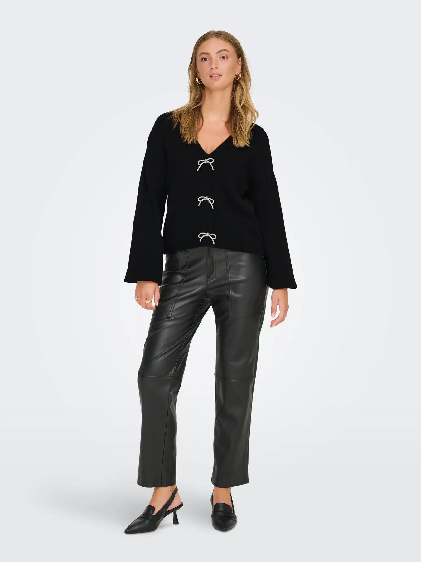 Sparkly Bow Cardigan Black