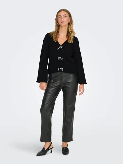 Sparkly Bow Cardigan Black