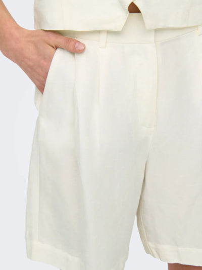 Linen Look Shorts White