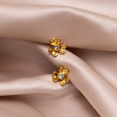 Floral Clover Stud Earrings