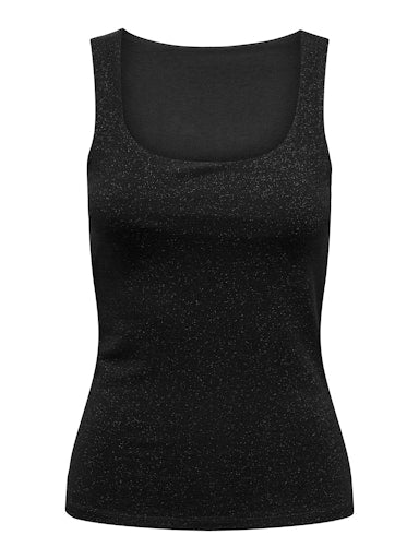 Sparkle Square Neck Vest Black