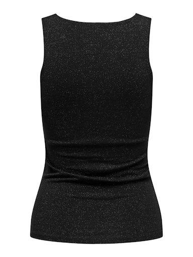 Sparkle Square Neck Vest Black