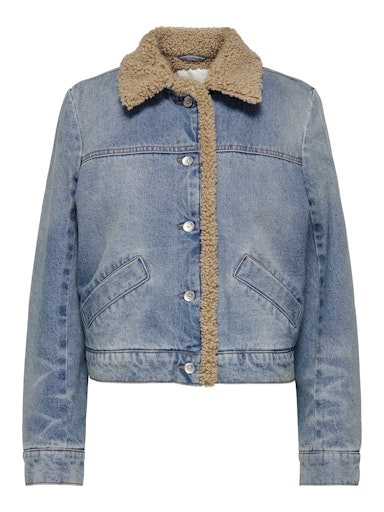 Teddy Trim Denim Jacket