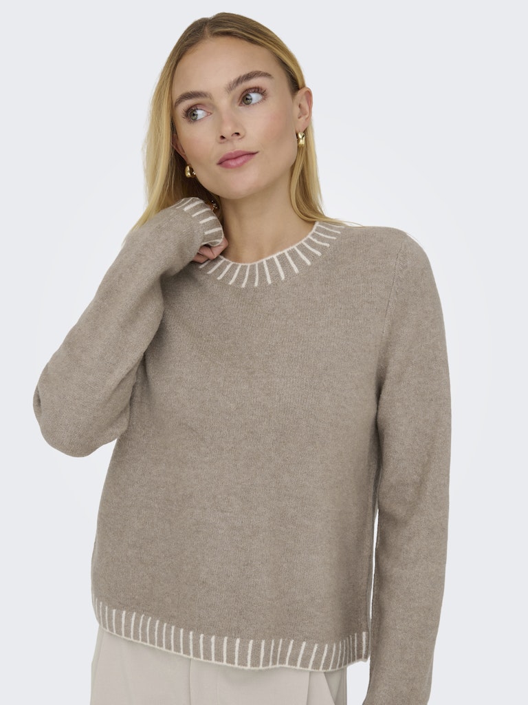 Fina Stitch Detail Jumper Taupe