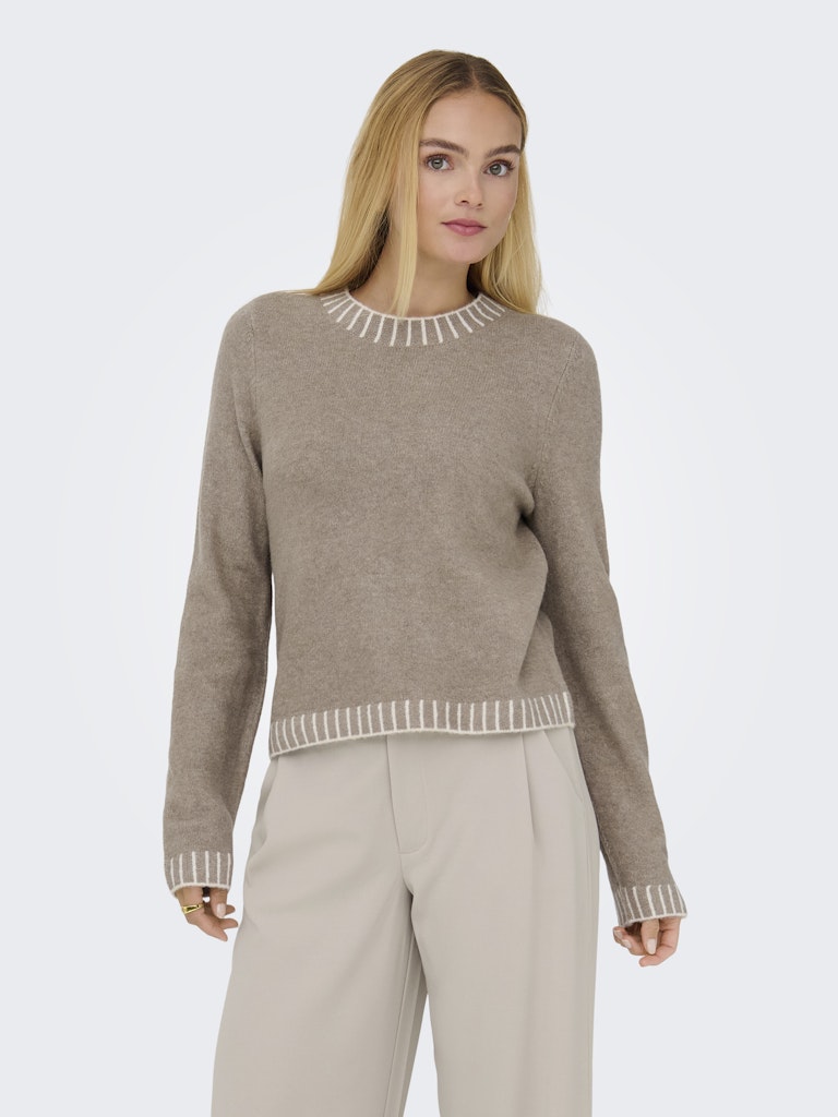 Fina Stitch Detail Jumper Taupe