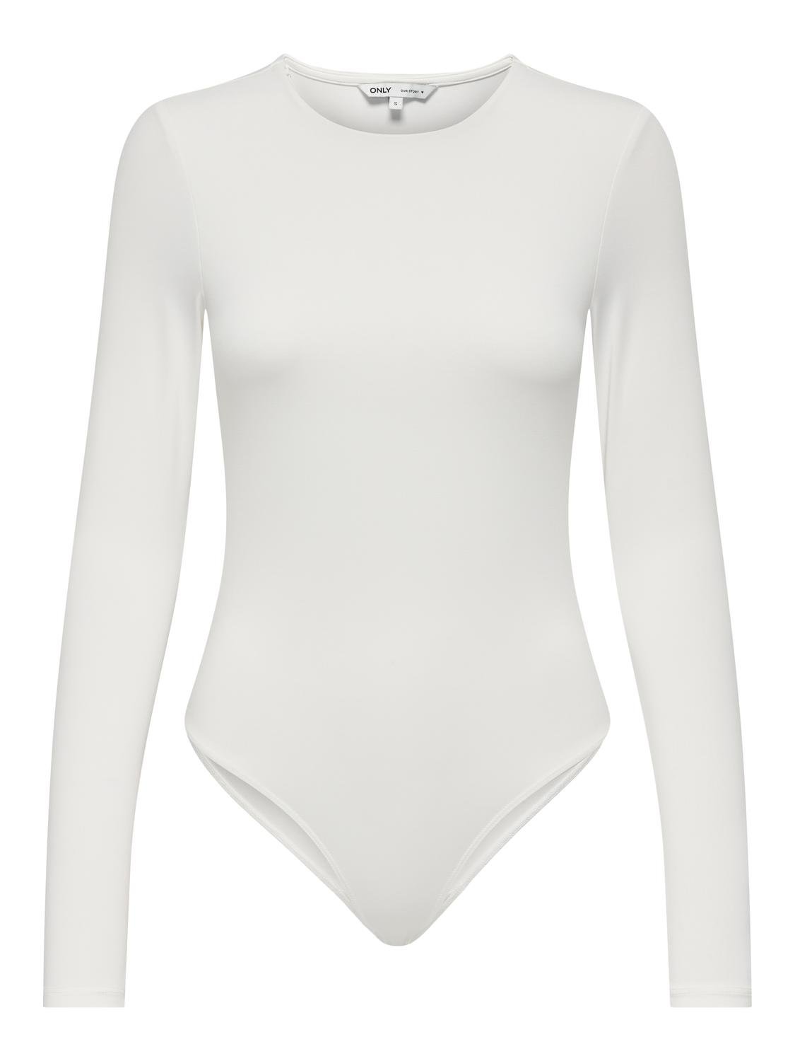 Long Sleeve Crew Neck Body White