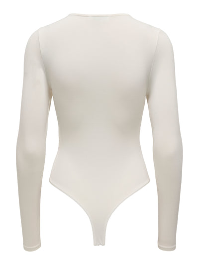 Long Sleeve Crew Neck Body White