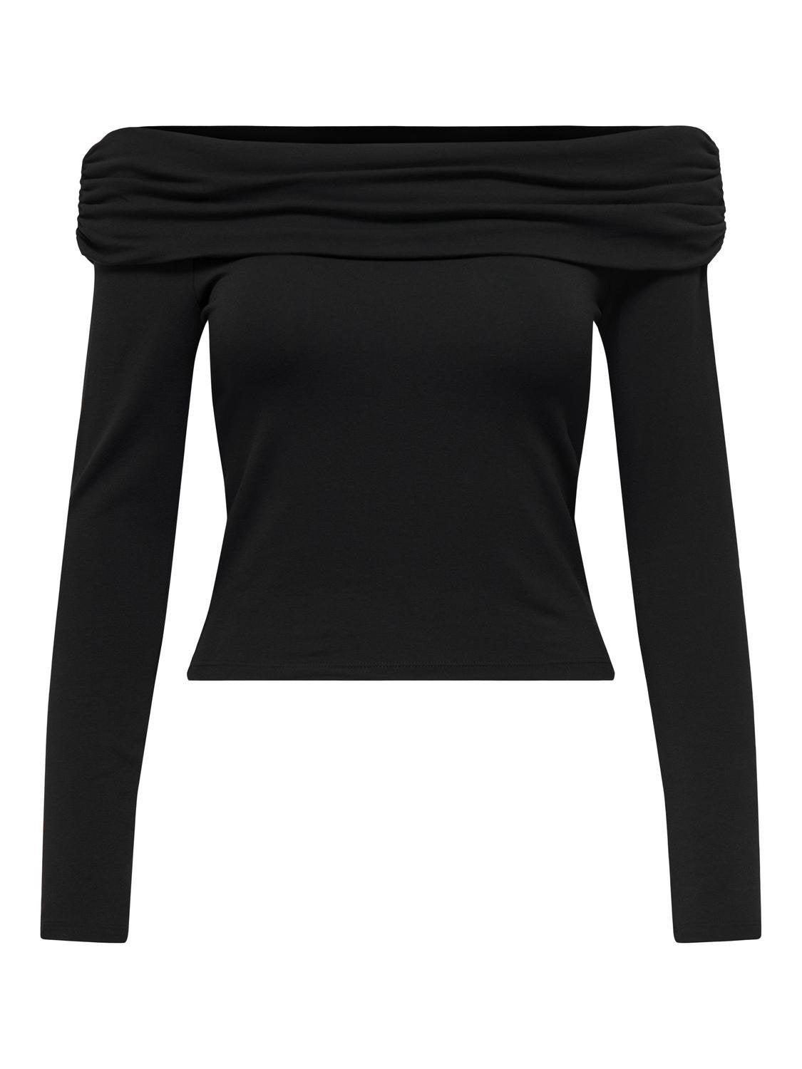 Long Sleeve Bardot Tee Black