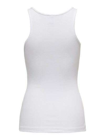 Ribbed Racer Vest White