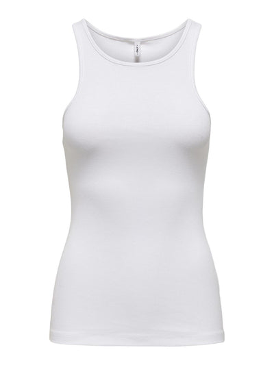 Ribbed Racer Vest White