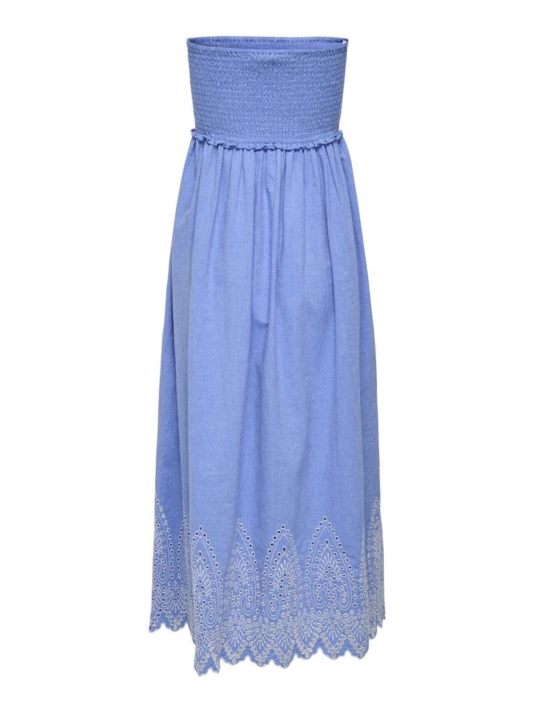 Broiderie Smocked Dress Blue