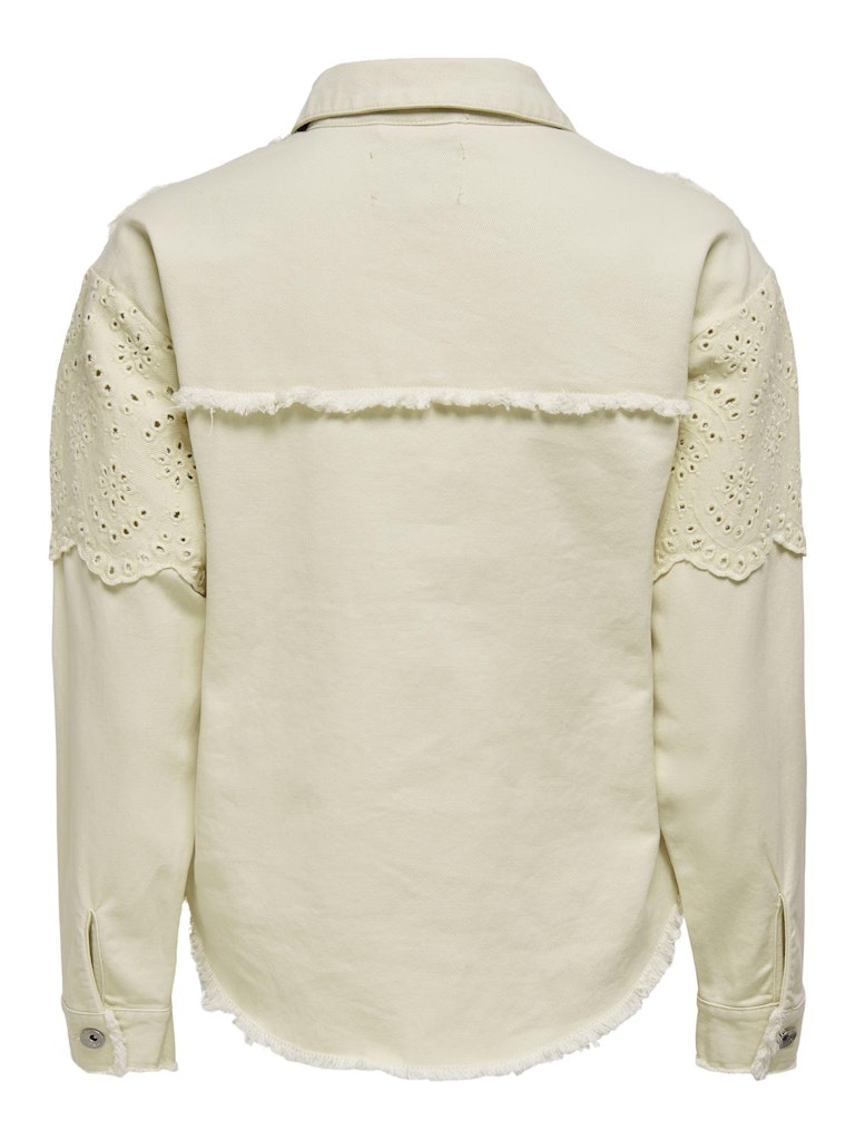 Broiderie Anglaise Cream Denim Jacket