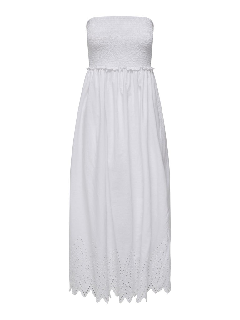 Broiderie Smocked Dress White