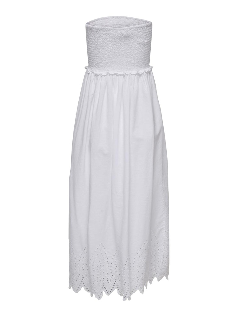 Broiderie Smocked Dress White