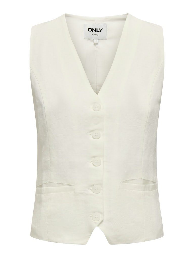 Linen Look Waistcoat White