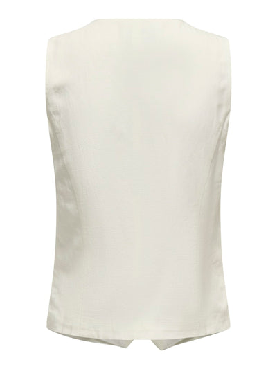 Linen Look Waistcoat White