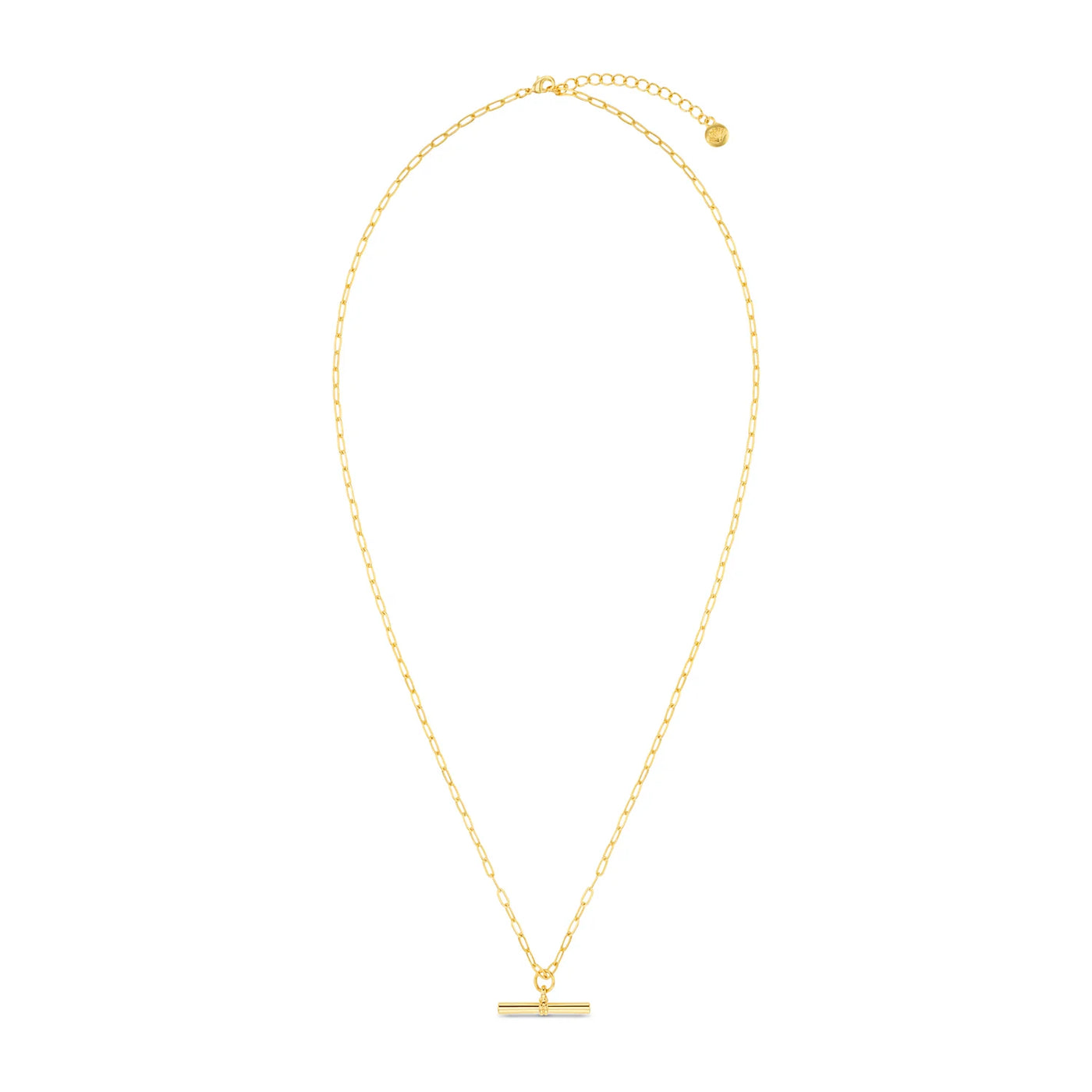Chunky T-Bar Mid Length Necklace Gold