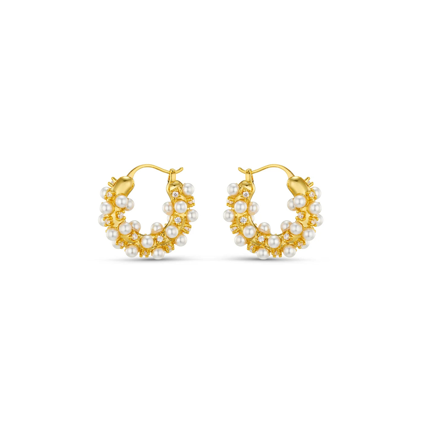 Pearl & Crystal Embellished Hoops