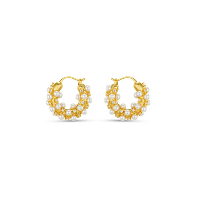 Pearl & Crystal Embellished Hoops