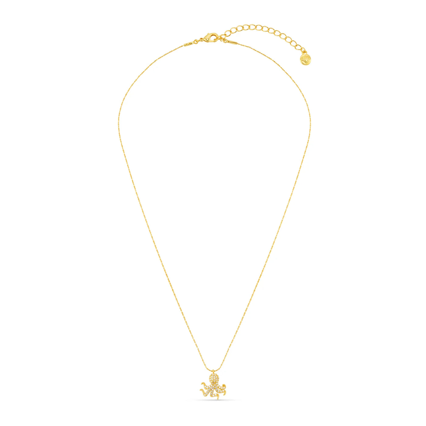 Pavé Octopus Charm Necklace