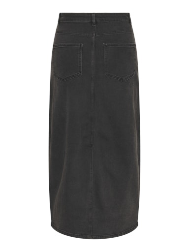 Black Stretch Ankle Denim Skirt