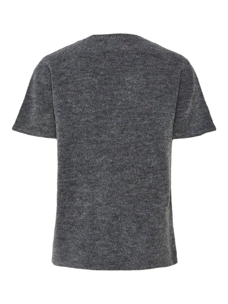 Sort Sleeve Crew Neck Jumper Grey