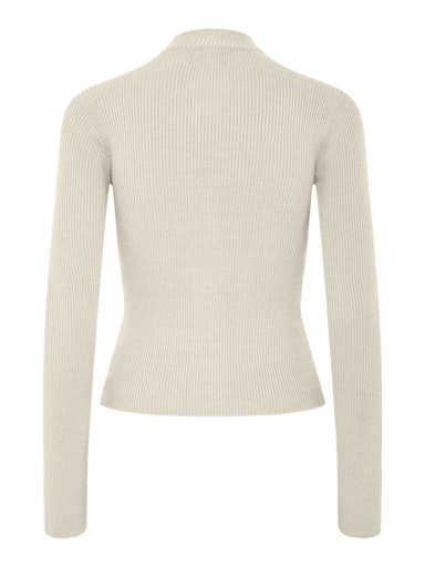 Zip Front Funnel Neck Cream
